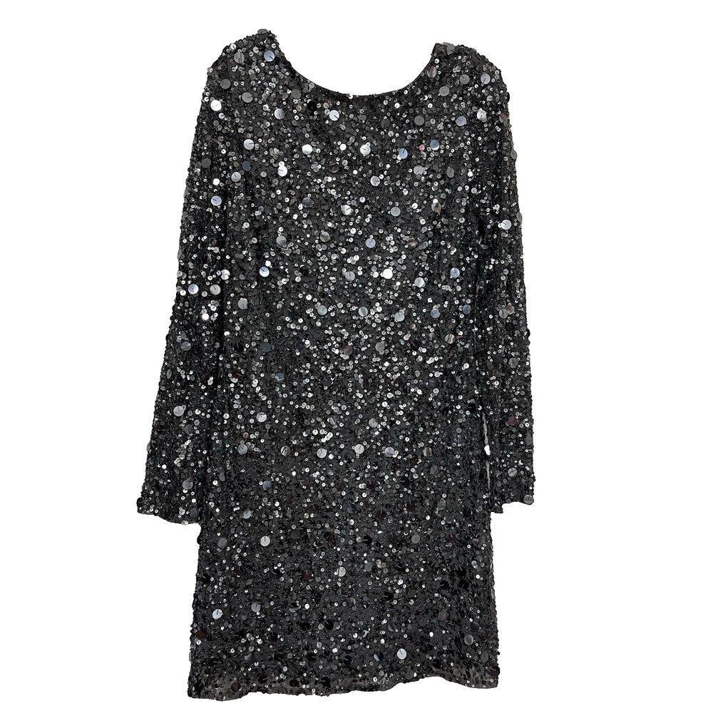 Niteline Black Sequin Long Sleeve Dress